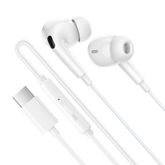 Handsfree USB-C Borofone BM100 Pro Fuente, Vit