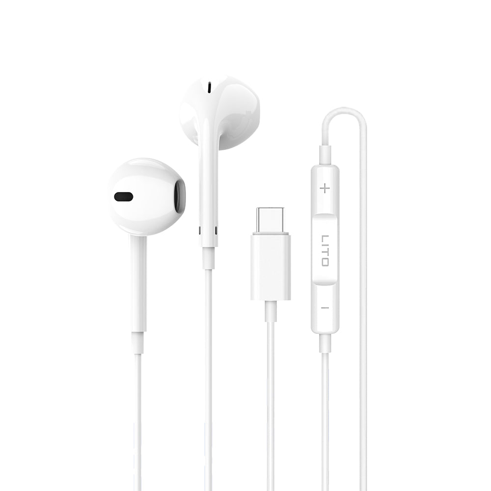 Handsfree USB-C Lito LF01T, Vit