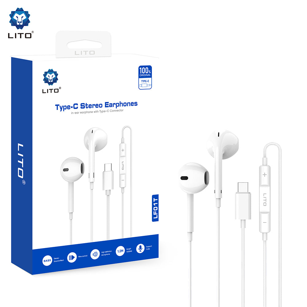 Handsfree USB-C Lito LF01T, Vit
