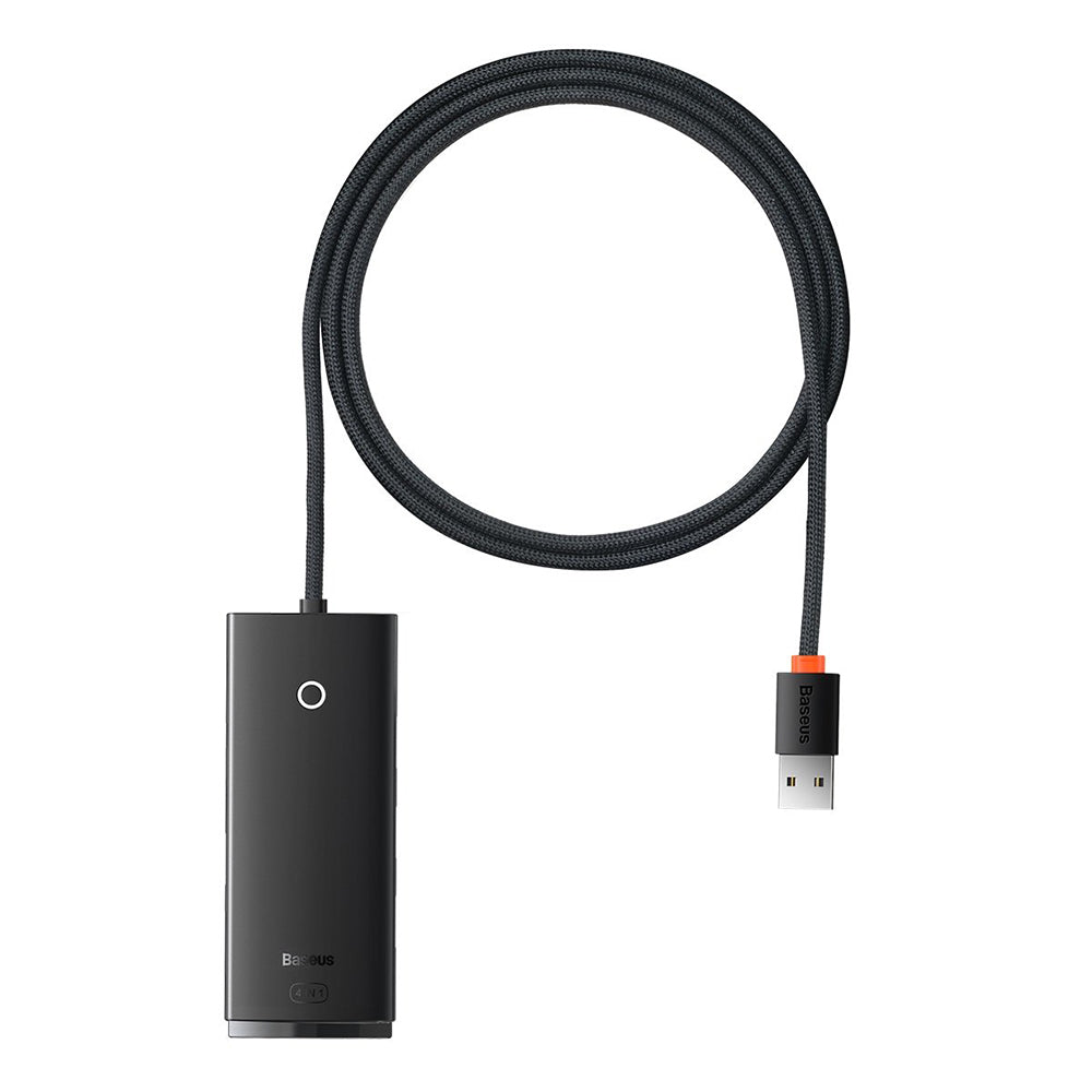 Hub USB Baseus Lite, 4 x USB-A 3.0 - 1 x USB-C, 1m, Svart WKQX030101