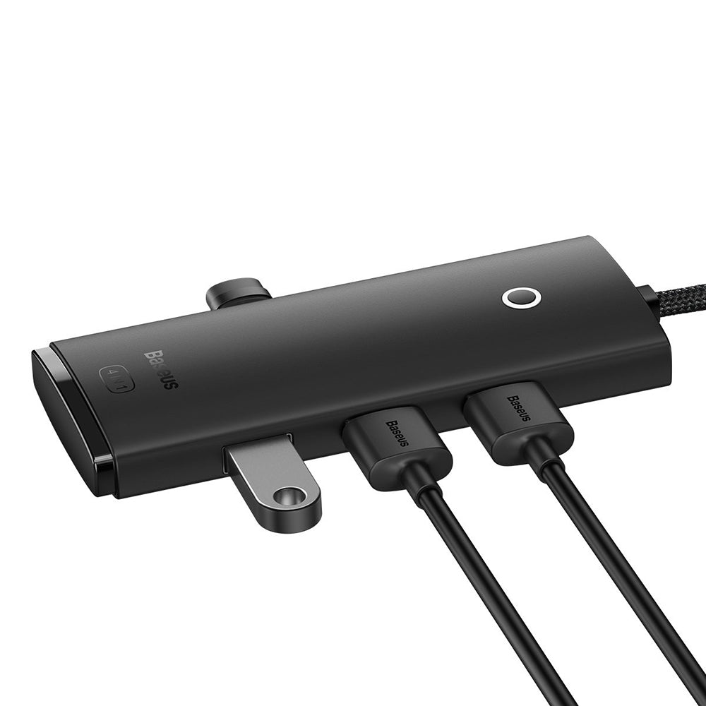 Hub USB Baseus Lite, 4 x USB-A 3.0 - 1 x USB-C, 1m, Svart WKQX030101