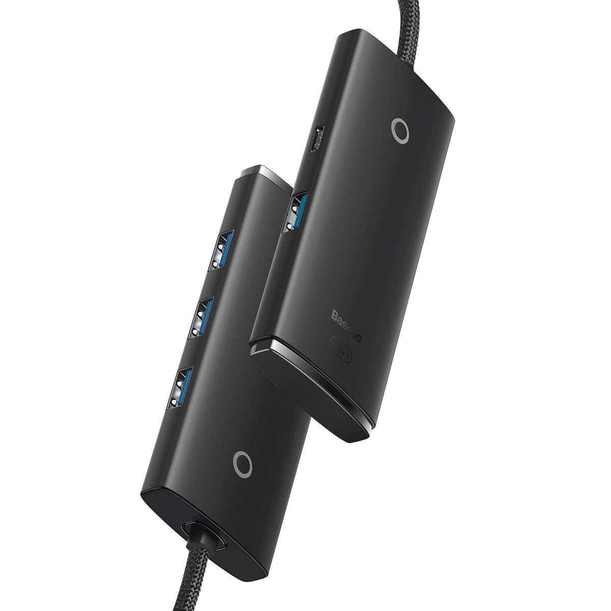 Hub USB Baseus Lite, 4 x USB-A 3.0 - 1 x USB-C, 2m, Svart WKQX030201