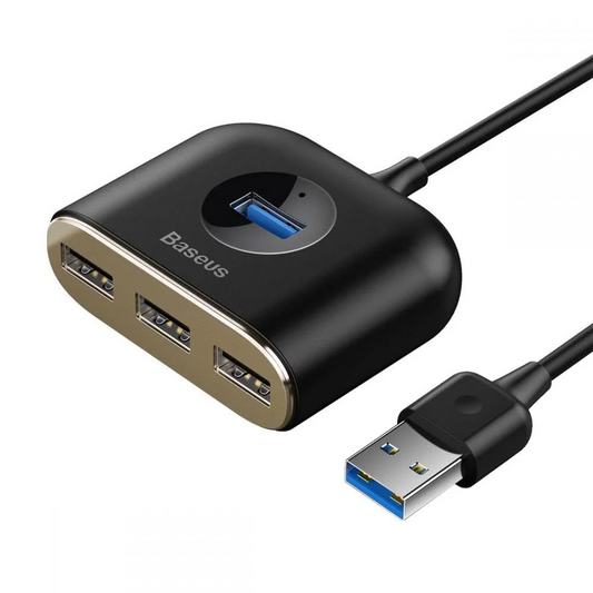 USB-hub Baseus Square, 1 x USB-A 3.0 - 3 x USB-A, Svart CAHUB-AY01