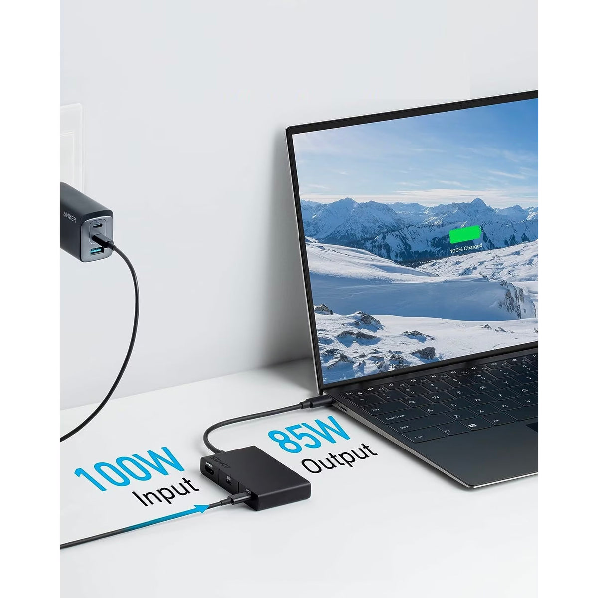 USB-C-hubb Anker 332, 2 x USB-A - 2 x USB-C - 1 x HDMI, Svart A8356G11