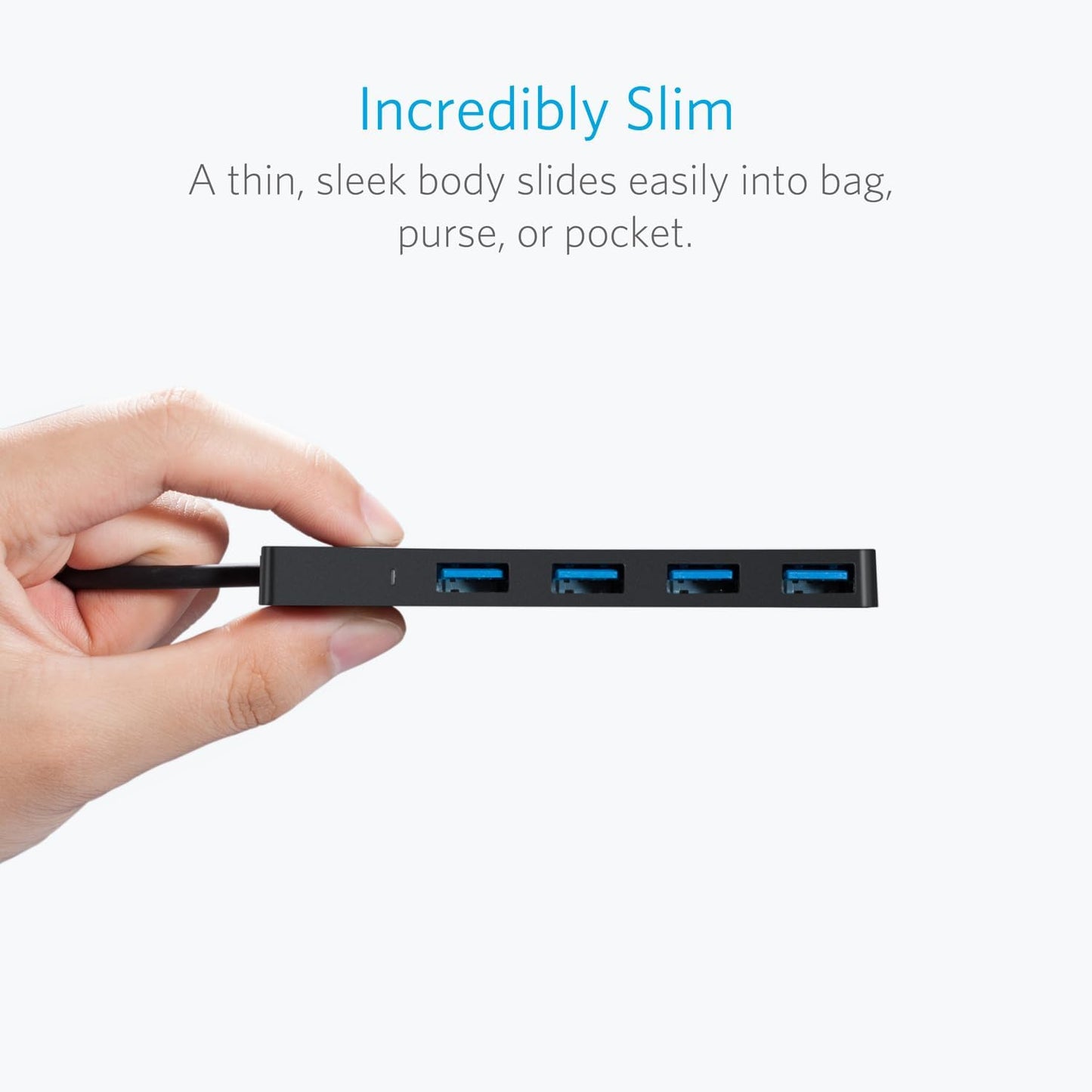 Hub USB-C Anker, 4 x USB-A 3.0, Svart A8309G11