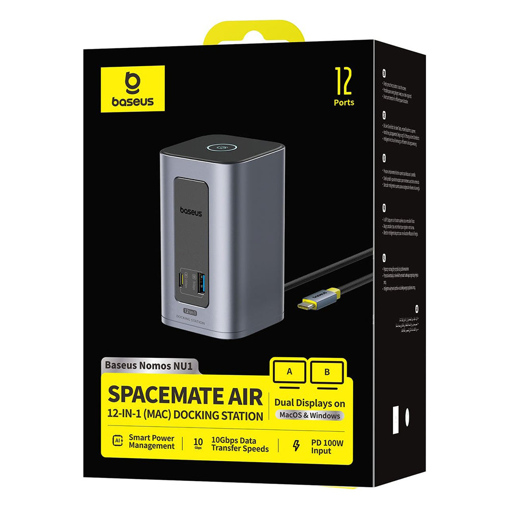 Multifunktionell Hub Baseus Nomos NU1 Air Spacemate, 12in1, Grå B0114400