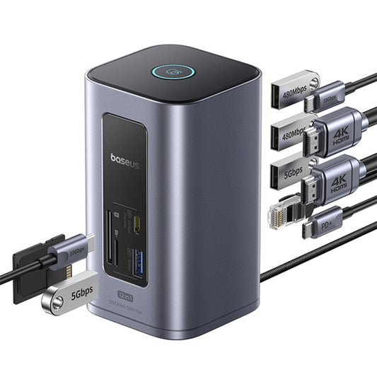 Hub USB-C Baseus NU1 Air Spacemate, 12in1, Grå B00061800123-00
