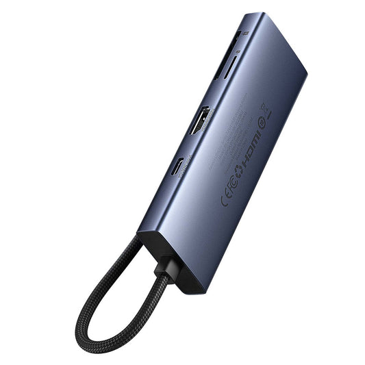 Hub USB-C Baseus UltraJoy, 3 x USB-A 3.0 - 1 x USB-C - 1 x HDMI - 1 x SD - 1 x microSD, Grå B00052803811-00