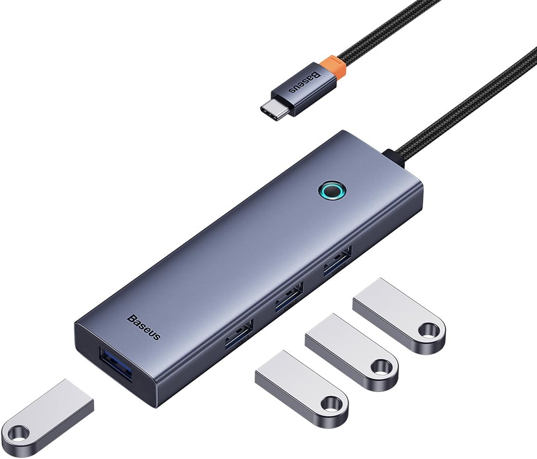 Hub USB-C Baseus UltraJoy, 4 x USB-A 3.0, Grå B0005280A813-03