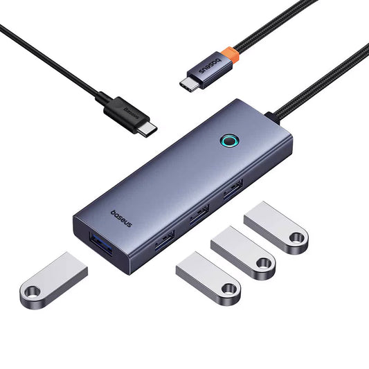 Hub USB-C Baseus UltraJoy, 4 x USB-A 3.0 - 1 x USB-C, Grå B00052801811-01