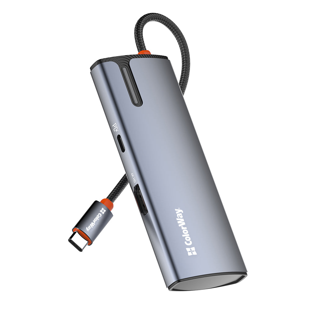 USB-C-hubb ColorWay CW-HUB01, 5-i-1, Silver