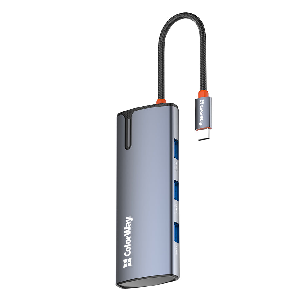 USB-C-hubb ColorWay CW-HUB01, 5-i-1, Silver