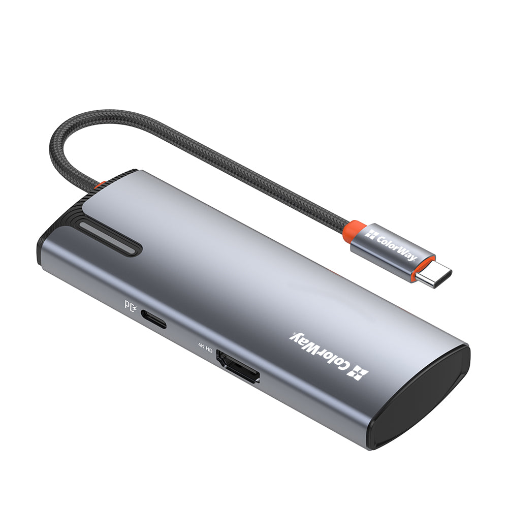 USB-C-hubb ColorWay CW-HUB01, 5-i-1, Silver