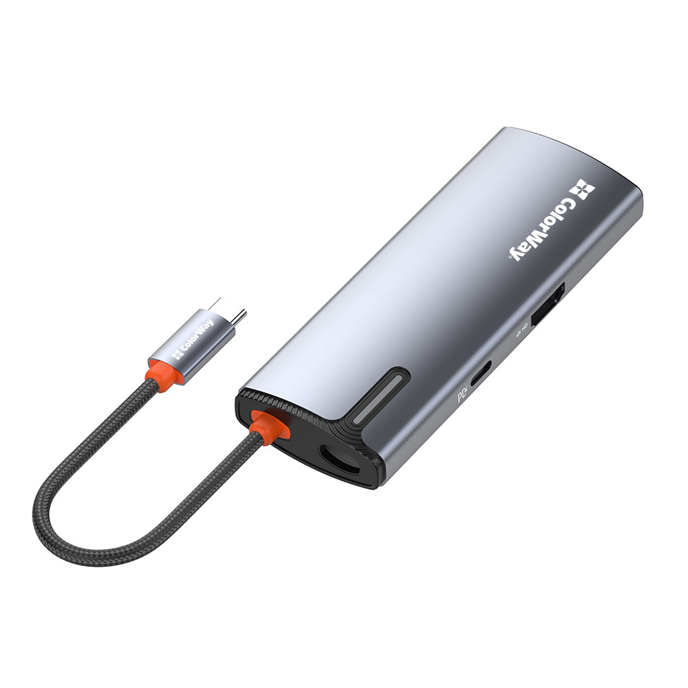USB-C-hubb ColorWay CW-HUB01, 5-i-1, Silver