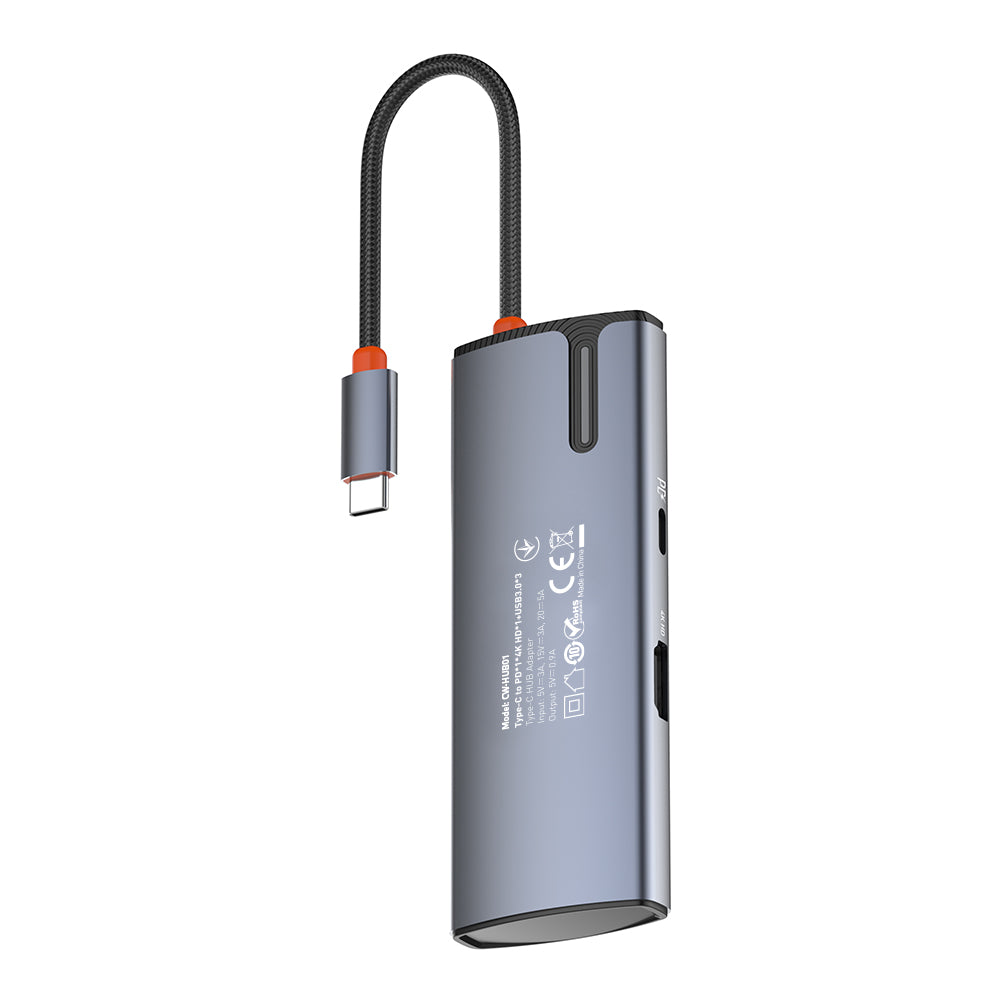 USB-C-hubb ColorWay CW-HUB01, 5-i-1, Silver
