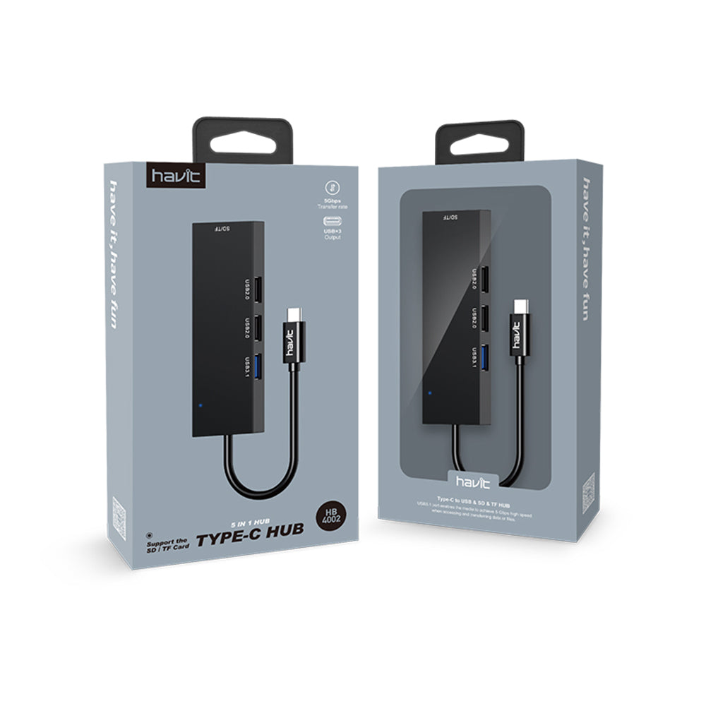 Hub USB-C HAVIT HB41, 4in1, Silver