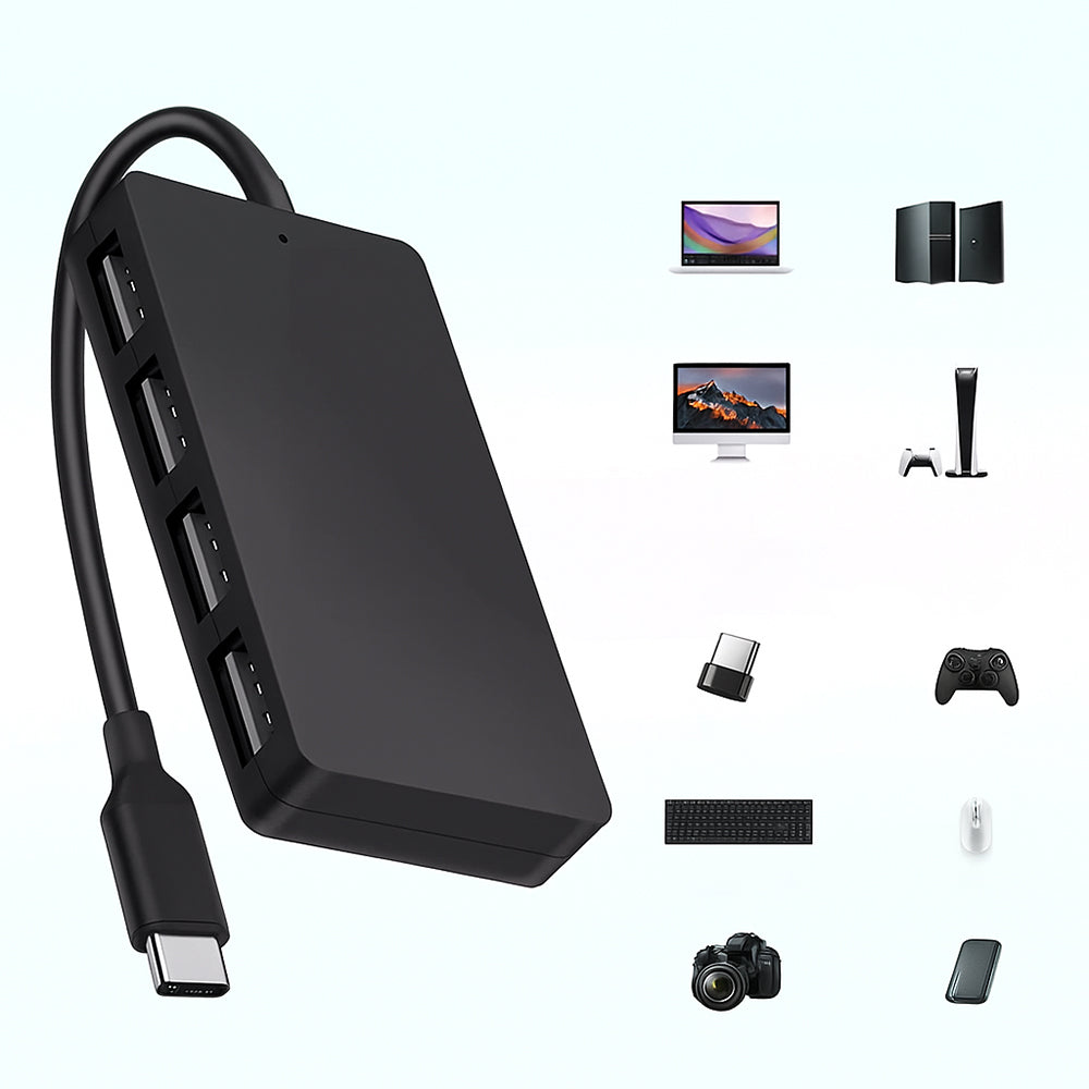 Hub USB-C Techsuit H16 QuantumNode, 4in1, Svart