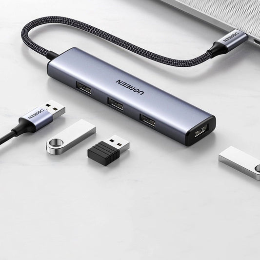 USB-C-hubb UGREEN CM473 (20841), 4 x USB-A 3.0, 0,20 m, grå