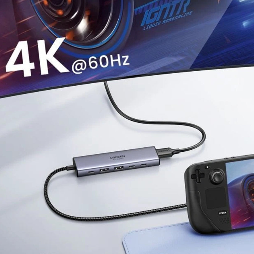 Hub USB-C UGREEN CM511 (35999), 2 x USB-A 3.2 - 3 x USB-C - 1 x HDMI, Grå