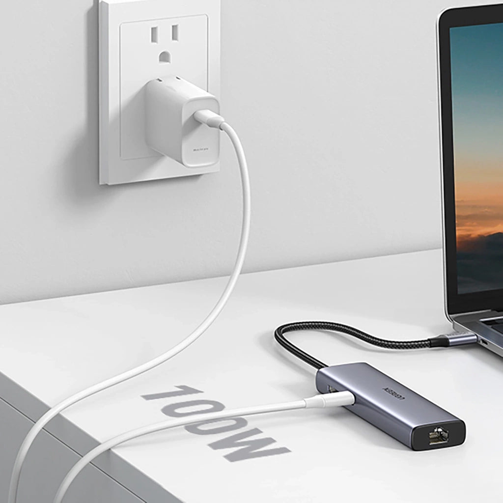 Hub USB-C UGREEN CM512 (90568), 2 x USB-A 3.0 - 1 x USB-C - 1 x HDMI - 1 x RJ45 - 1 x SD - 1 x microSD, Grå