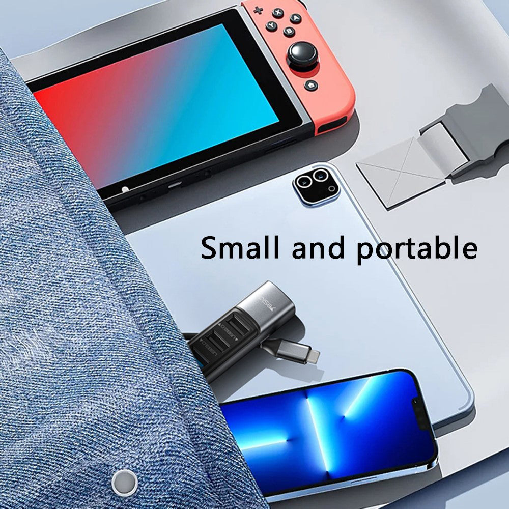 USB-C-hubb Yesido HB24, 5-i-1, Grå