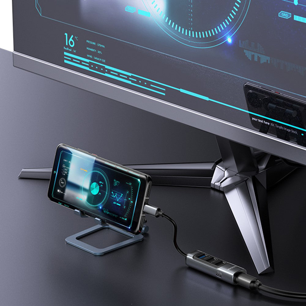 USB-C-hubb Yesido HB24, 5-i-1, Grå