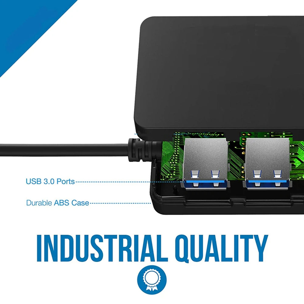 USB-hub Techsuit H15 QuantumNode, 4in1, Svart