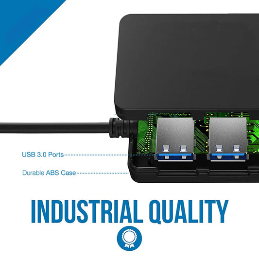 USB-hub Techsuit H15 QuantumNode, 4in1, Svart