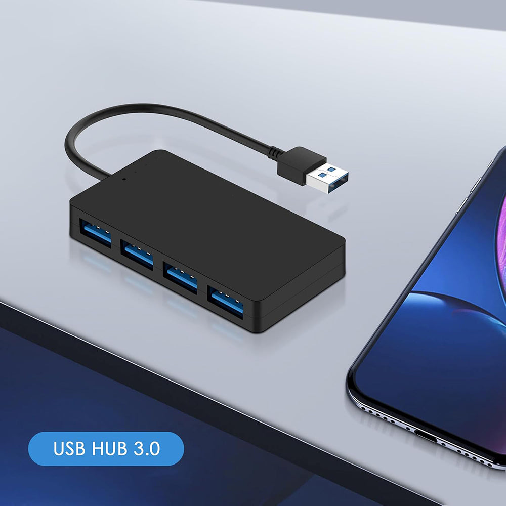 USB-hub Techsuit H15 QuantumNode, 4in1, Svart
