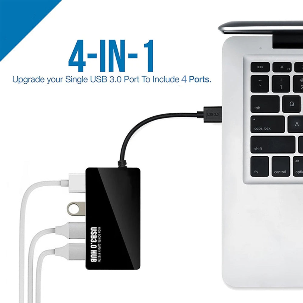USB-hub Techsuit H15 QuantumNode, 4in1, Svart