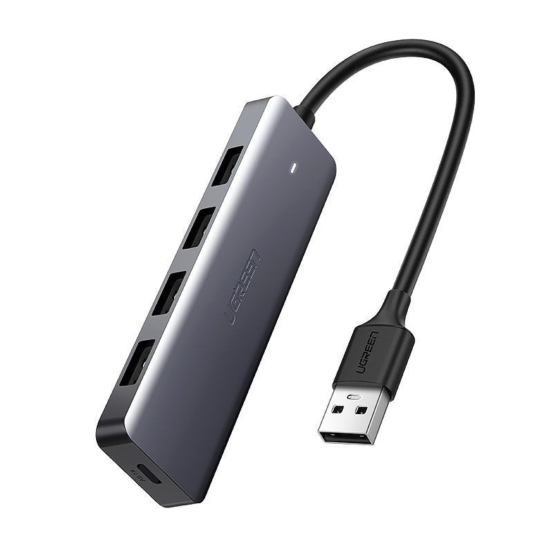 Hub USB UGREEN CM219, 4 x USB-A 3.0 - 1 x USB-C, Grå
