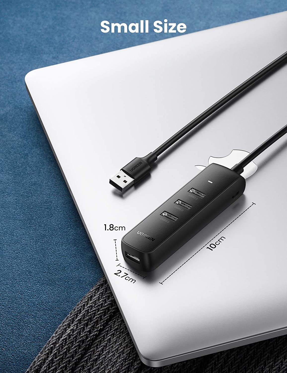 USB-hub UGREEN CM416, 4 x USB-A 3.0, 1m, Svart