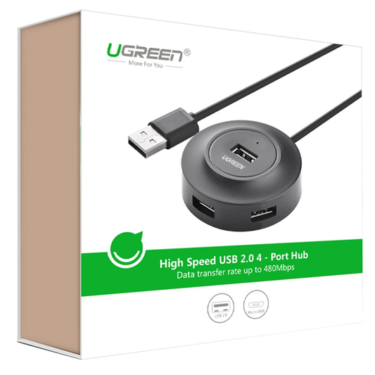 USB-hubb UGREEN CR106, 4 x USB-A, 1 m, svart