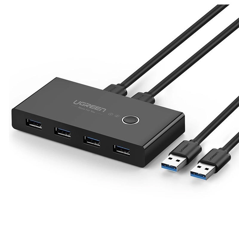 USB-switch UGREEN US216 (30768) Two Sharing Box, 4 x USB-A 3.0, Svart