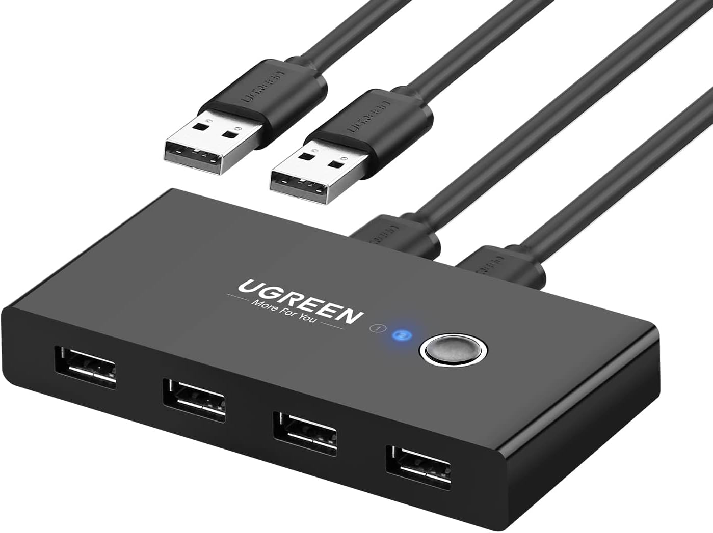 Switch USB UGREEN US216 Two Sharing Box, 4 x USB-A, Svart