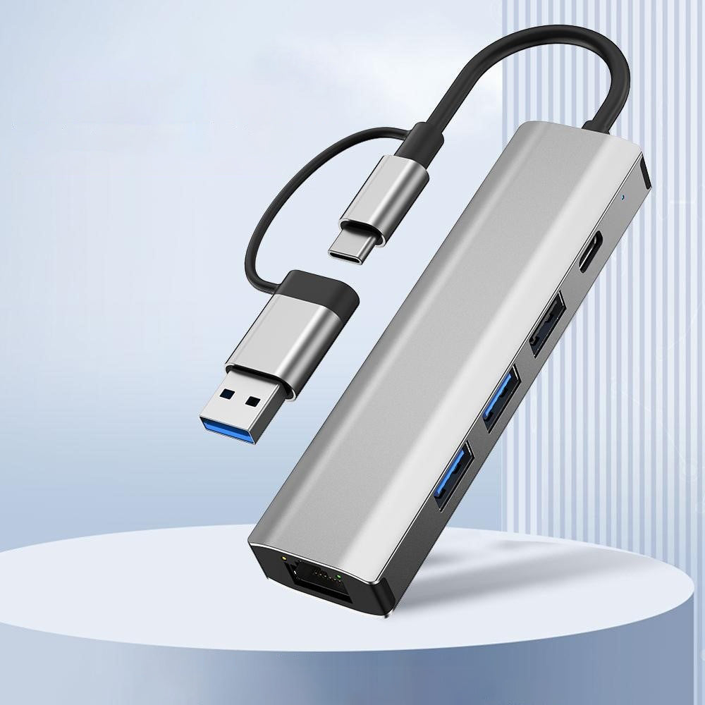 USB / USB-C Techsuit H3 BoostNetLink Hub, 5in1, Gray
