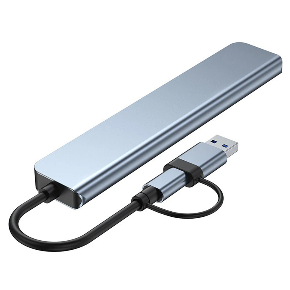 Hub USB / USB-C Techsuit H9 DataBridge, 8in1, Grå