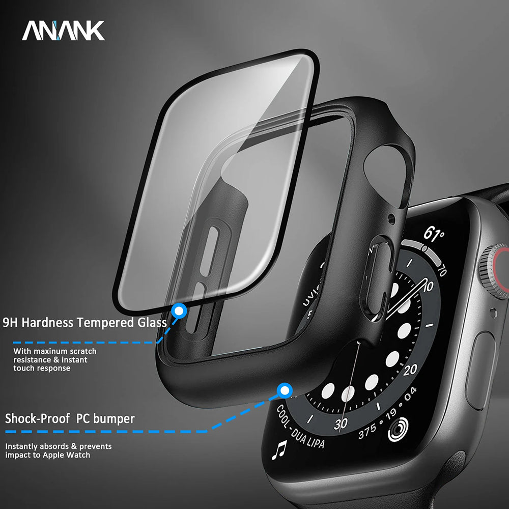Anank Screen Guard-fodral för Apple Watch Series 7 41mm, svart