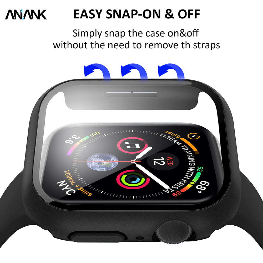 Anank Screen Guard-fodral för Apple Watch Series 7 41mm, svart
