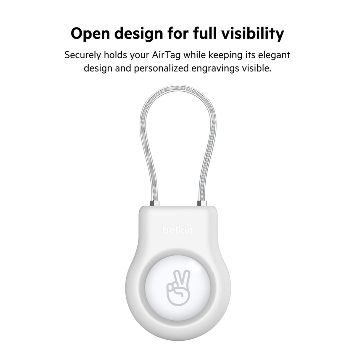 Belkin Wire Cable-fodral för Apple AirTag, Vit MSC009btWH