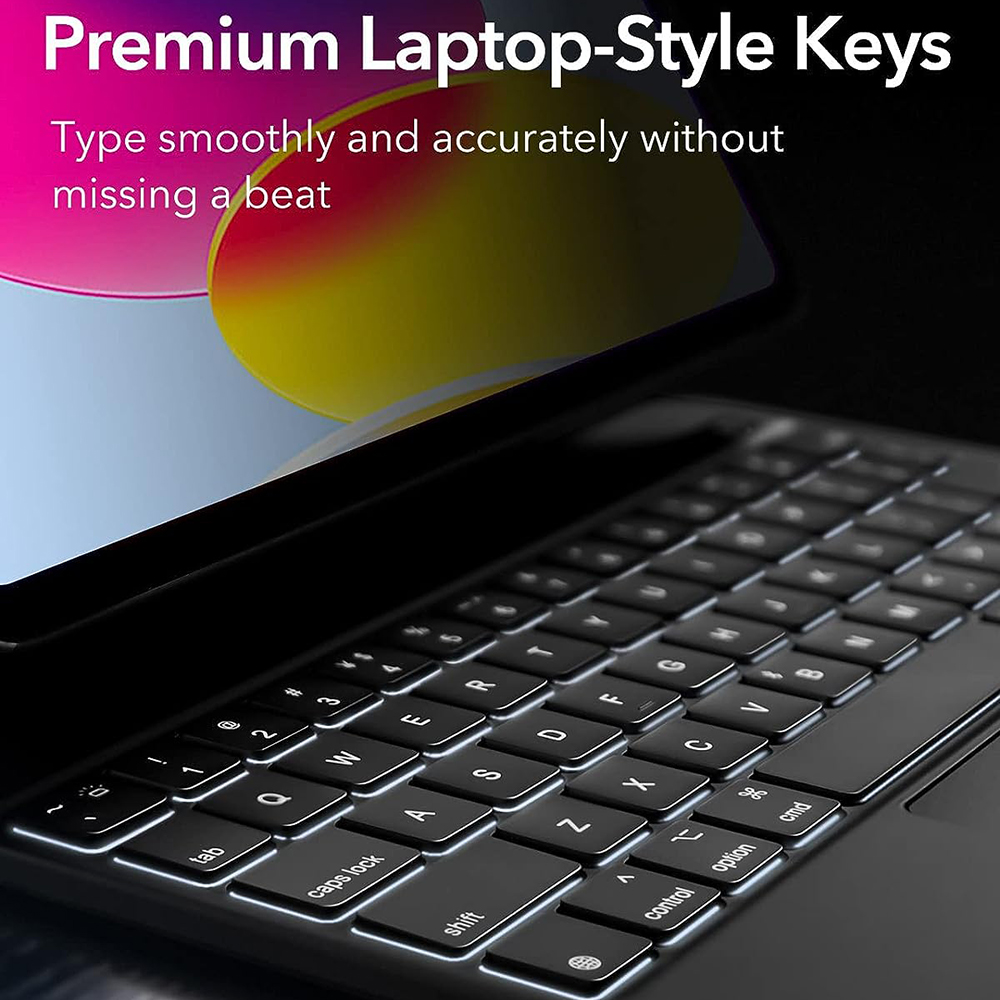 Keyboard Case for Apple iPad (2025) / (2022), ESR, Rebound, Black, Resealed