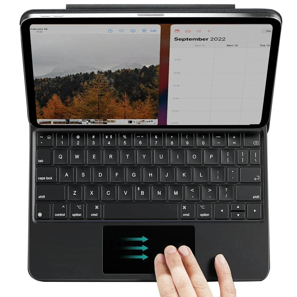 Fodral med tangentbord för Apple iPad (2025) / (2022), ESR, Rebound, Vit