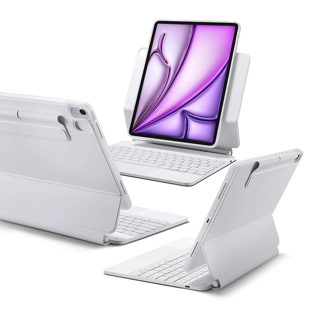 Fodral med tangentbord för Apple iPad (2025) / (2022), ESR, Rebound, Vit