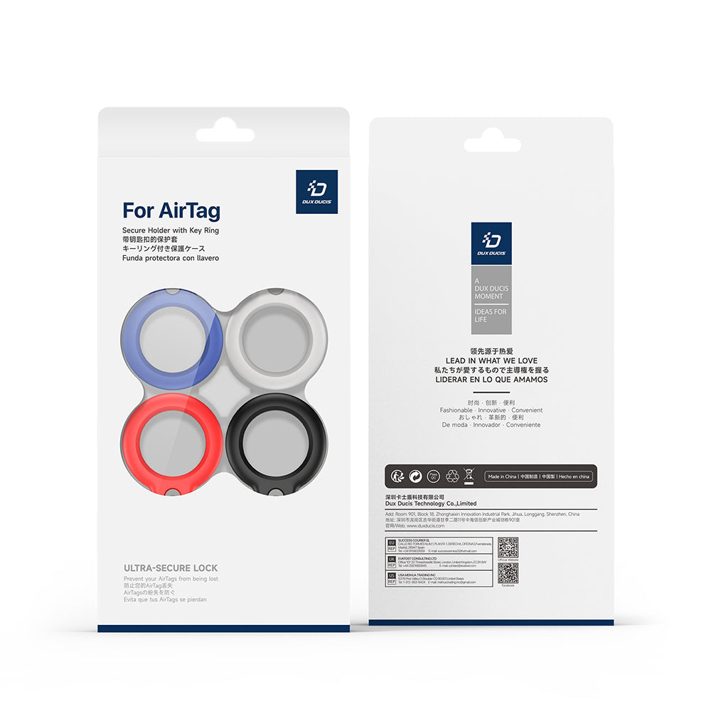 DUX DUCIS Secure fodral för Apple AirTag, Set med 4 stycken, Olika färger