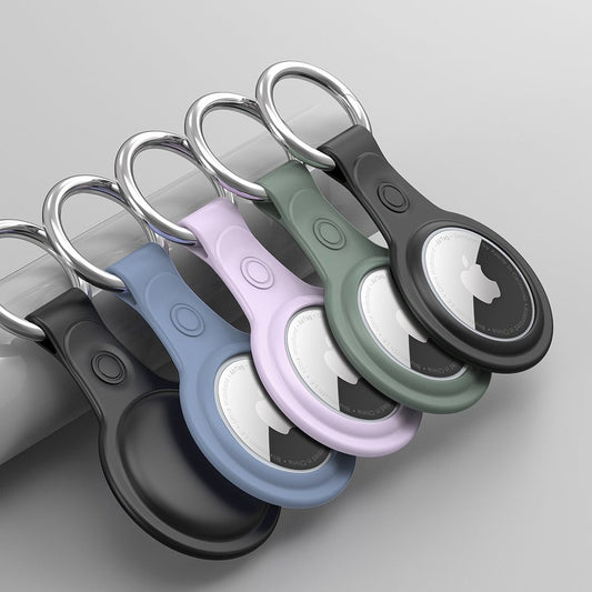 DUX DUCIS Secure-fodral för Apple AirTag, Set om 4 stycken, Svart / Blå / Rosa / Grön