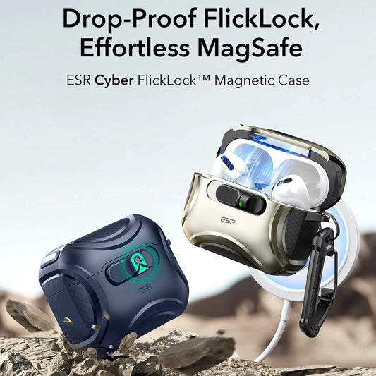 ESR Cyber FlickLock fodral för Apple AirPods Pro 3, Blå