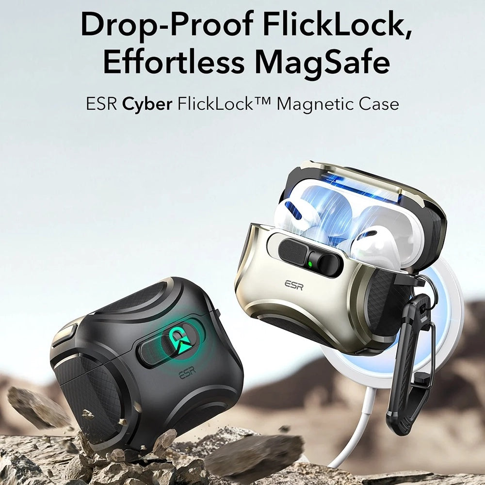 ESR Cyber FlickLock fodral för Apple AirPods Pro 3, Grå