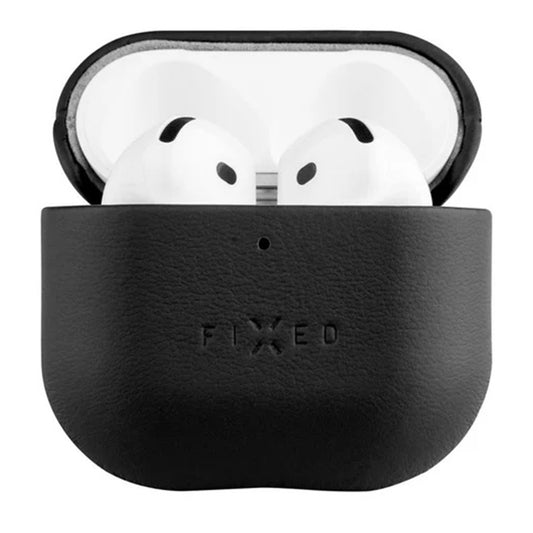 Fodral Fixed PodsLeather för Apple AirPods 4, Svart