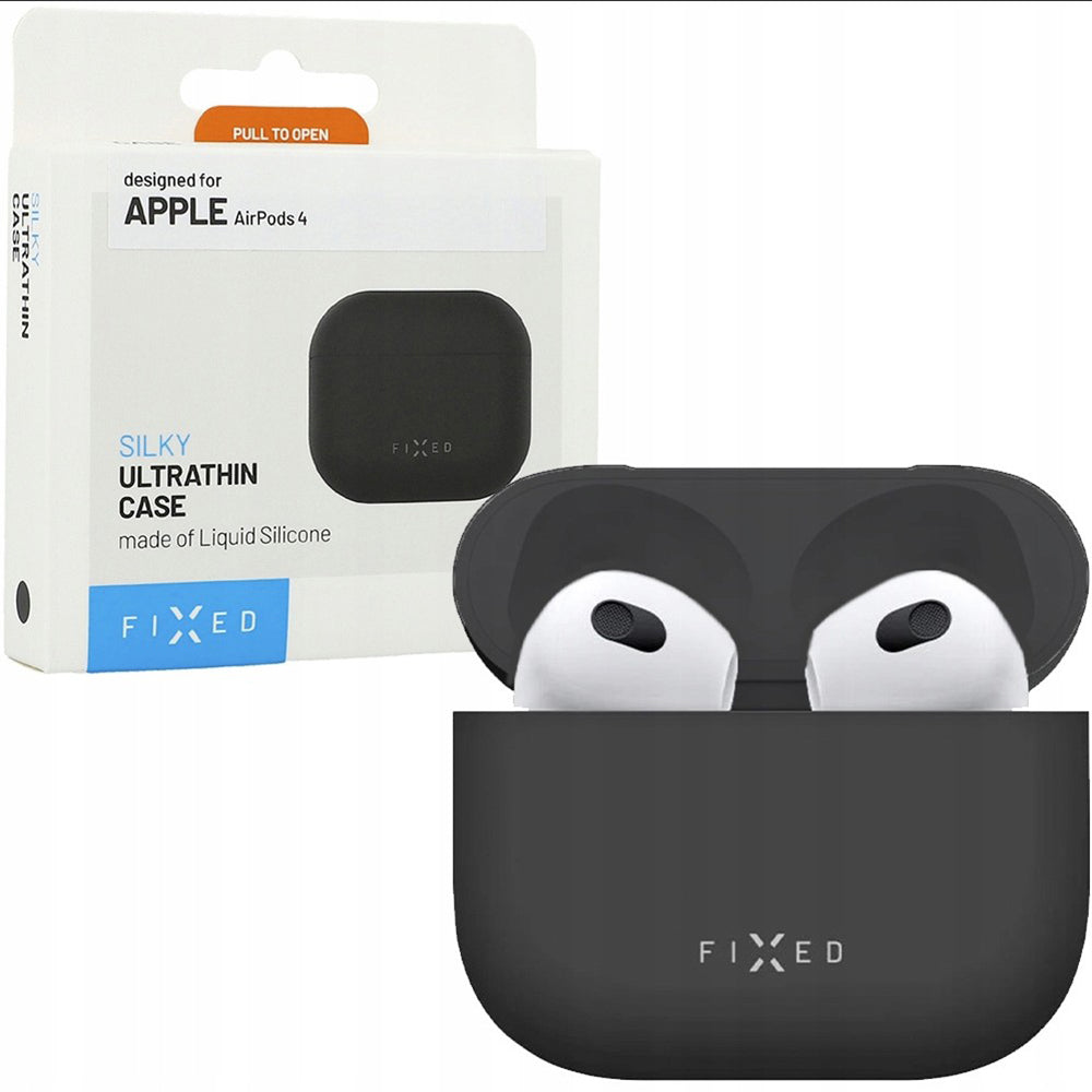 Fixed Silky fodral för Apple AirPods 4, Svart