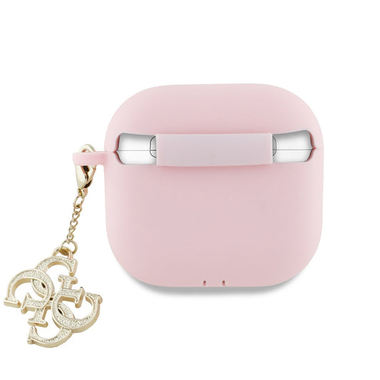 Guess W/4G Charm fodral för Apple AirPods 4, Rosa